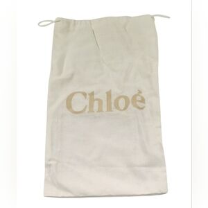 CHLOE Dust Bag White Drawstring Travel Storage Pouch Medium 8x13